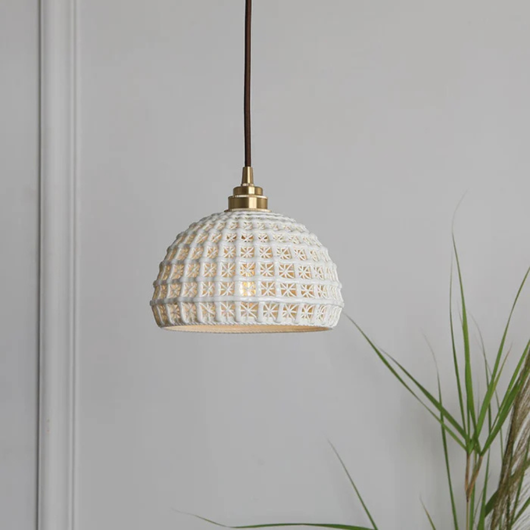 Simple White Ceramic Pendant Light - Befez