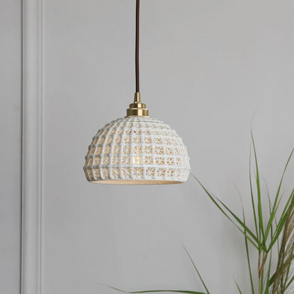Simple White Ceramic Pendant Light - Befez