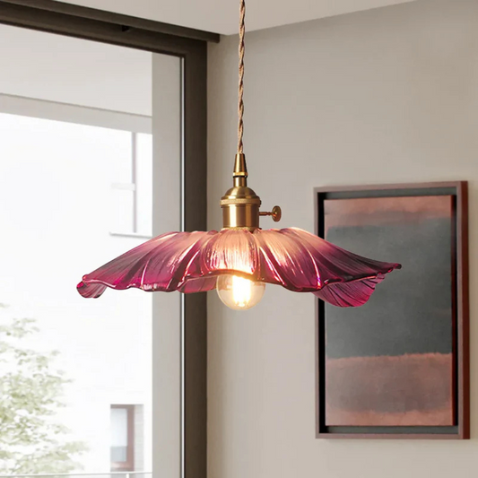 Vintage Floral Glass Hanging Lamp - Befez