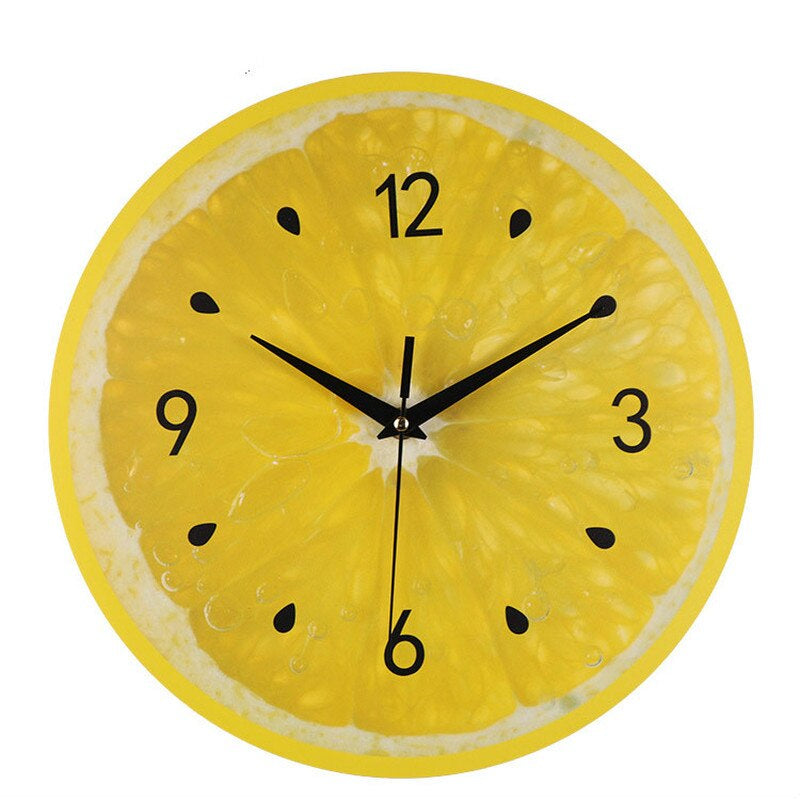 Bright Yellow Citrus Kitchen Wall Clock - Befez