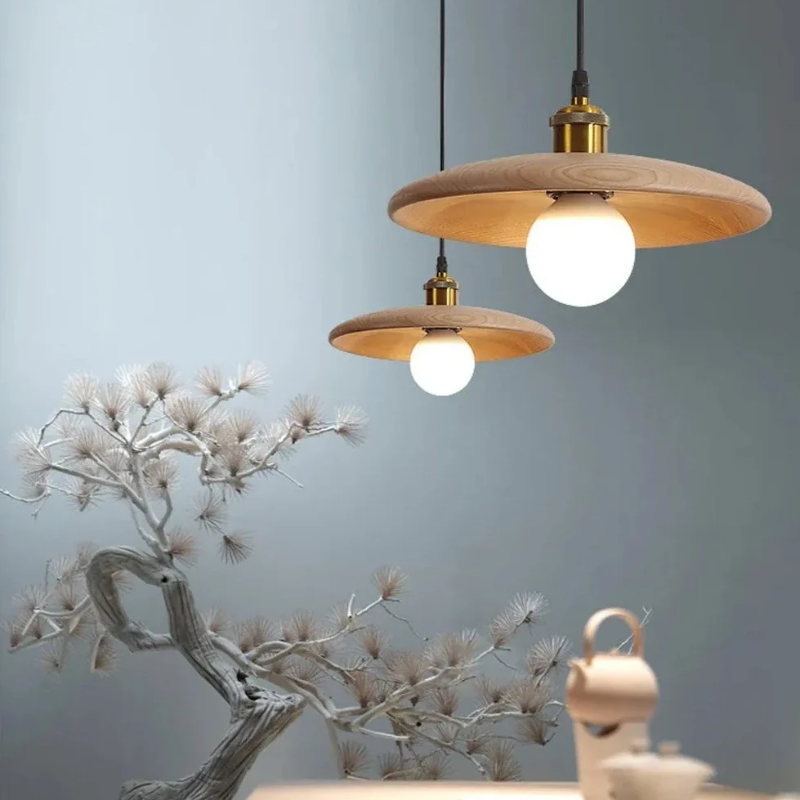 Simple Wooden LED Hanging Light