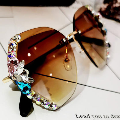 Timeless Classic Crystal Frameless Sunglasses