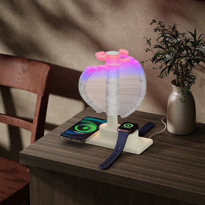 Twisted Wood Desk Lamp with Built-in Wireless Charger - Befez