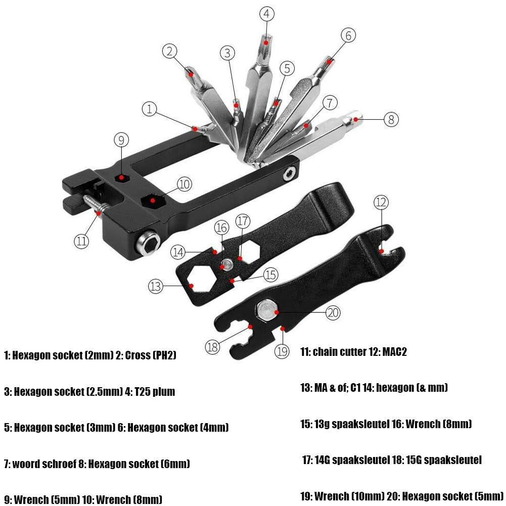 Ultimate 20in1 Bike Multi Tool Kit