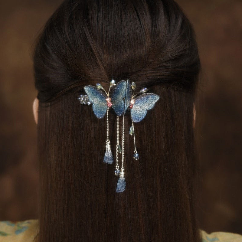 Colorful Butterfly Hairpin with Tassels