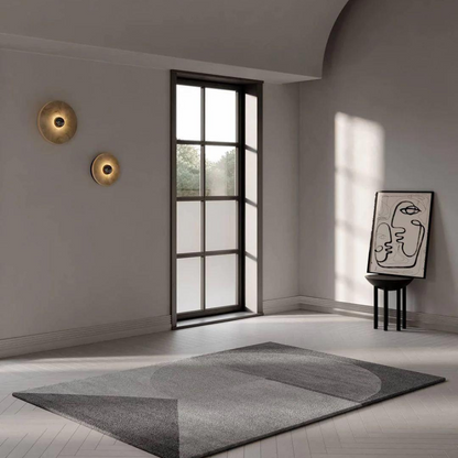 Round White Metal Wall Light