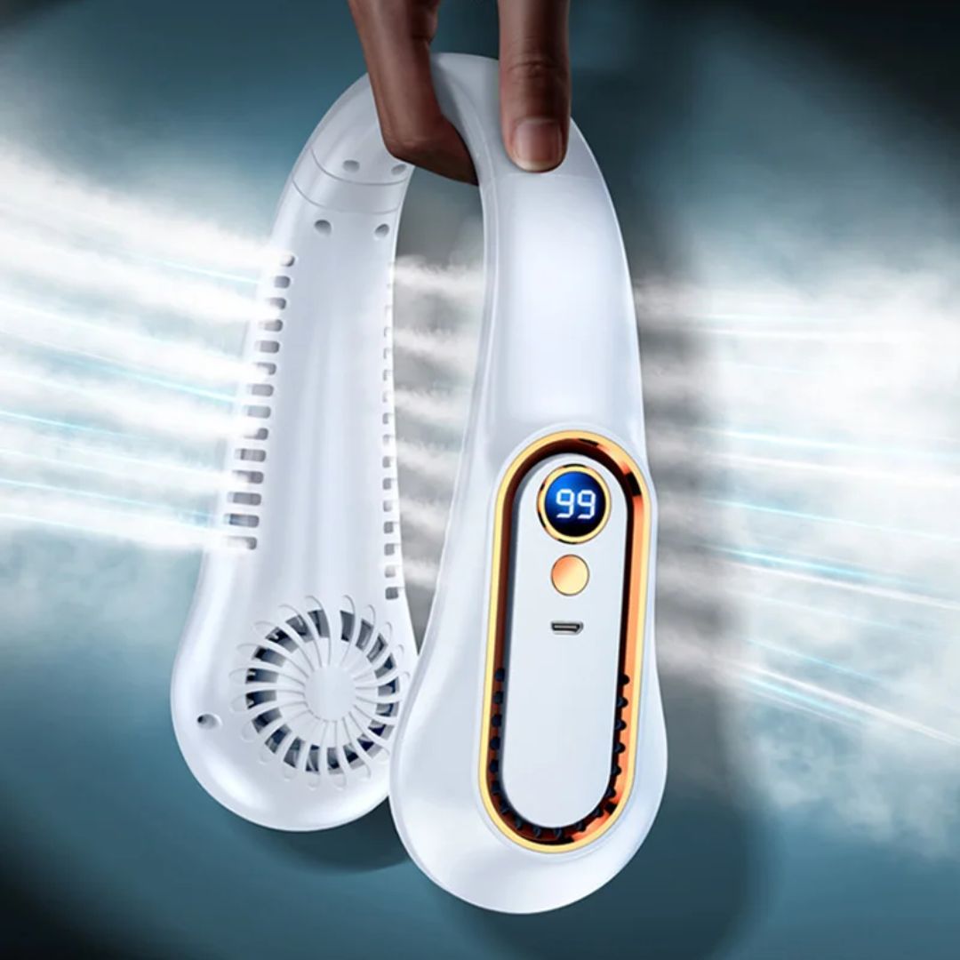 Compact Personal Neck Fan – Rechargeable Bladeless Cooler