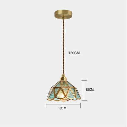 Colorful Stained Glass Hanging Lamp