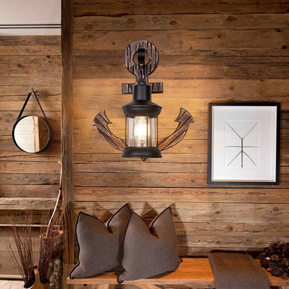 Coastal Wooden Nautical Wall Light Lantern