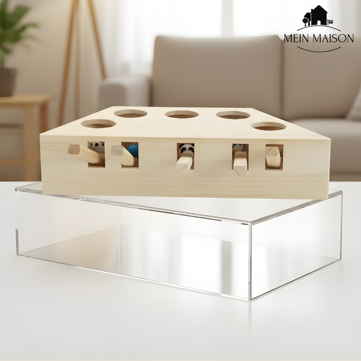 Cat Play Wooden Interactive Toy