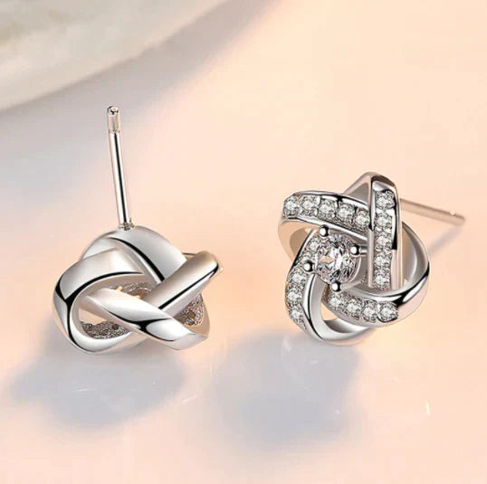 Beautiful Love Knot Necklace and Earring Set