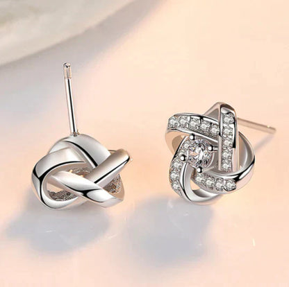 Beautiful Love Knot Necklace and Earring Set