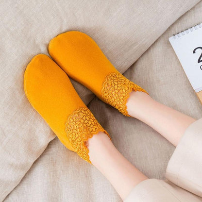 Cozy Socks with Fashionable Lace Design