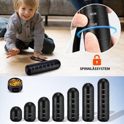 Compact 7 Day Travel Pill Box Organizer