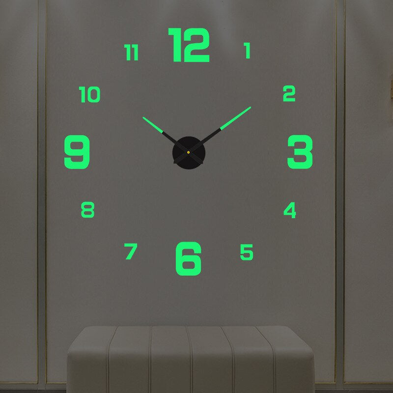 Modern Black Wall Clock with Quartz Movement