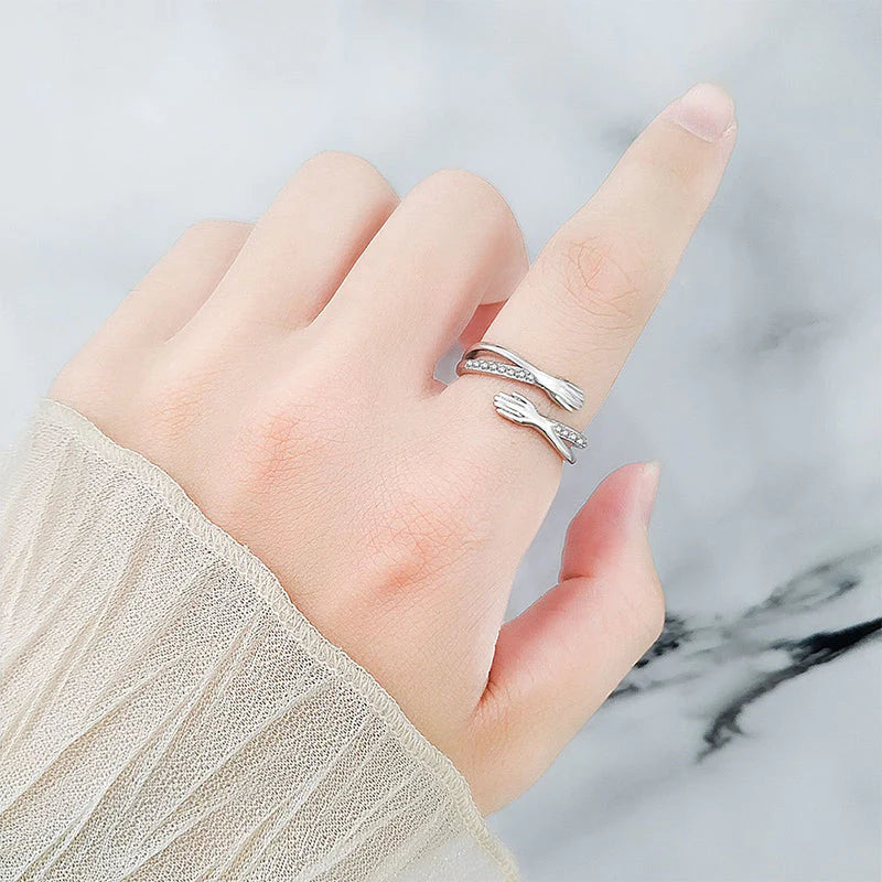 Lovely Heart Shaped Hug Ring