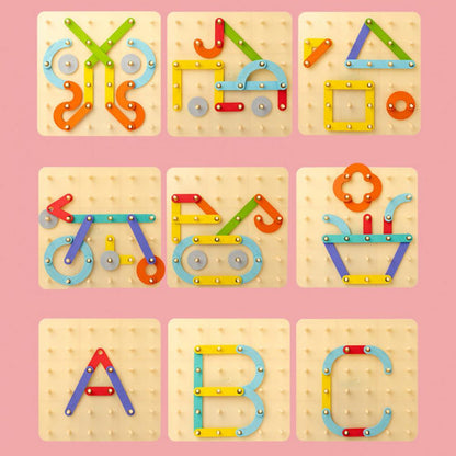 Colorful Wooden Learning Peg Board