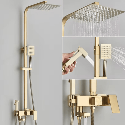Premium Rain Shower Head Set with 4 Spray Modes