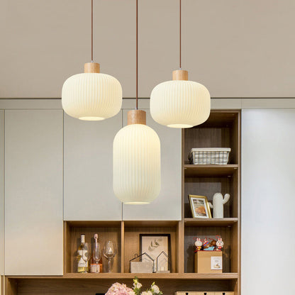 Rustic Wooden Glass Pendant Light