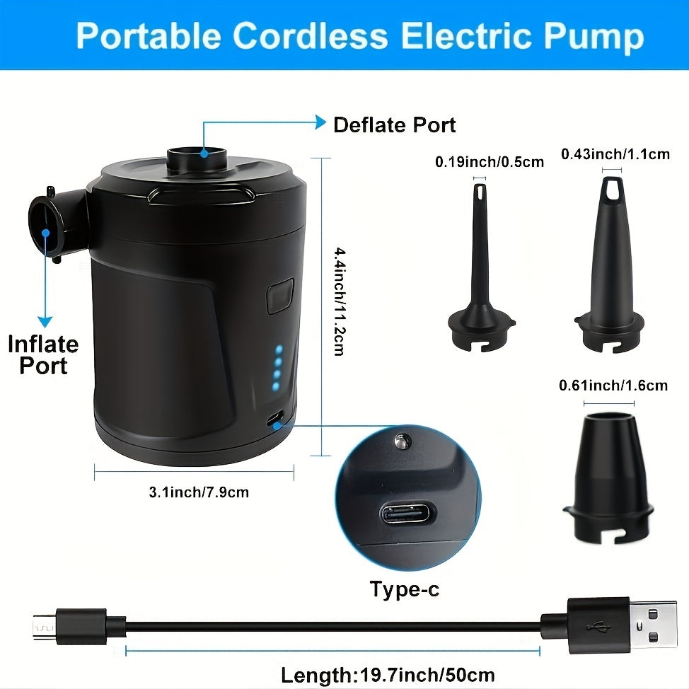 Portable USB Air Pump for Inflatable Mattresses