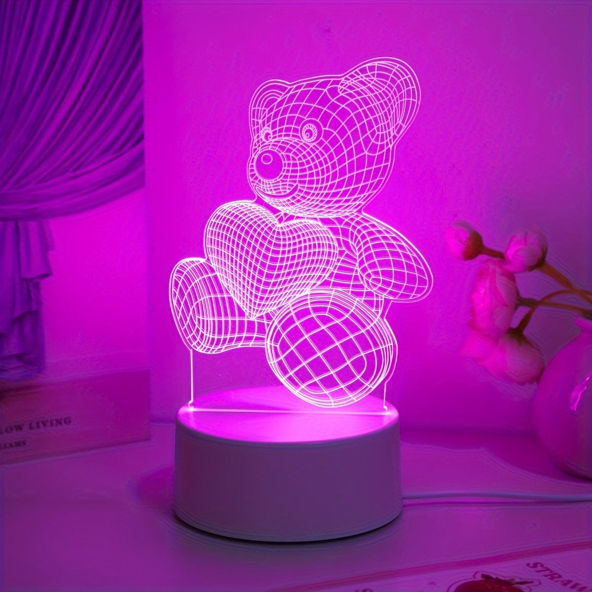3D Cute Teddy Bear Night Lamp