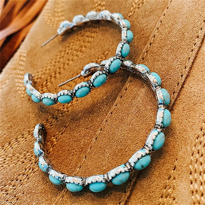 Unique Blue Turquoise Drop Earrings