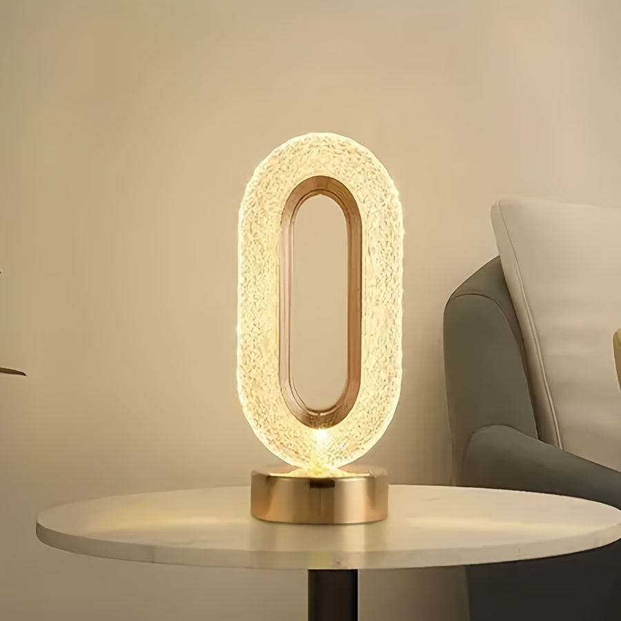 Sophisticated Crystal Oval Desk Lamp