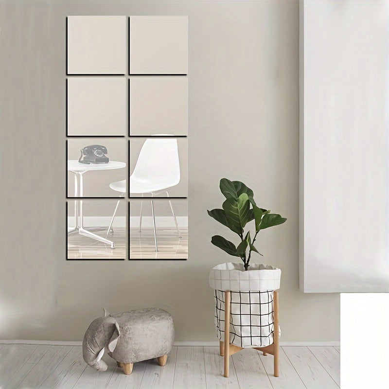 Stylish 3D Wall Mirror Tiles Set
