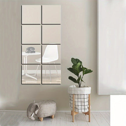 Stylish 3D Wall Mirror Tiles Set