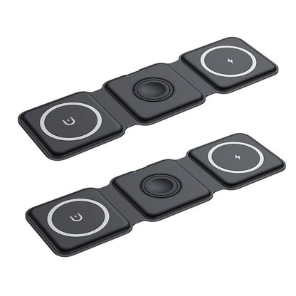 Compact 3 in 1 Portable Wireless Charging Pad