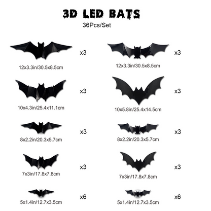 Spooky 3D Bat LED Wall Decoration
