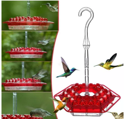 Outdoor Bird Feeder with 30 Ports, Ant Blocker, UV Protection