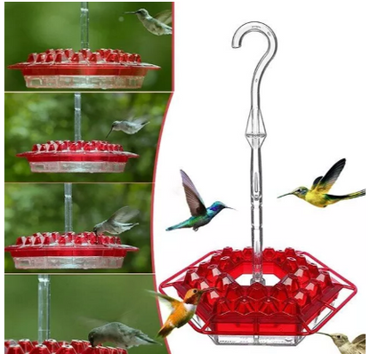 Outdoor Bird Feeder with 30 Ports, Ant Blocker, UV Protection