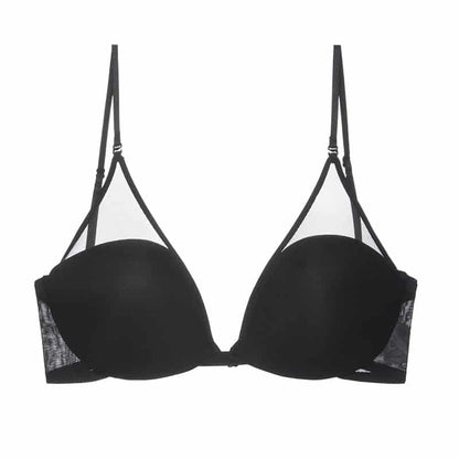 Comfortable Seamless Backless Bra with Sheer Lace