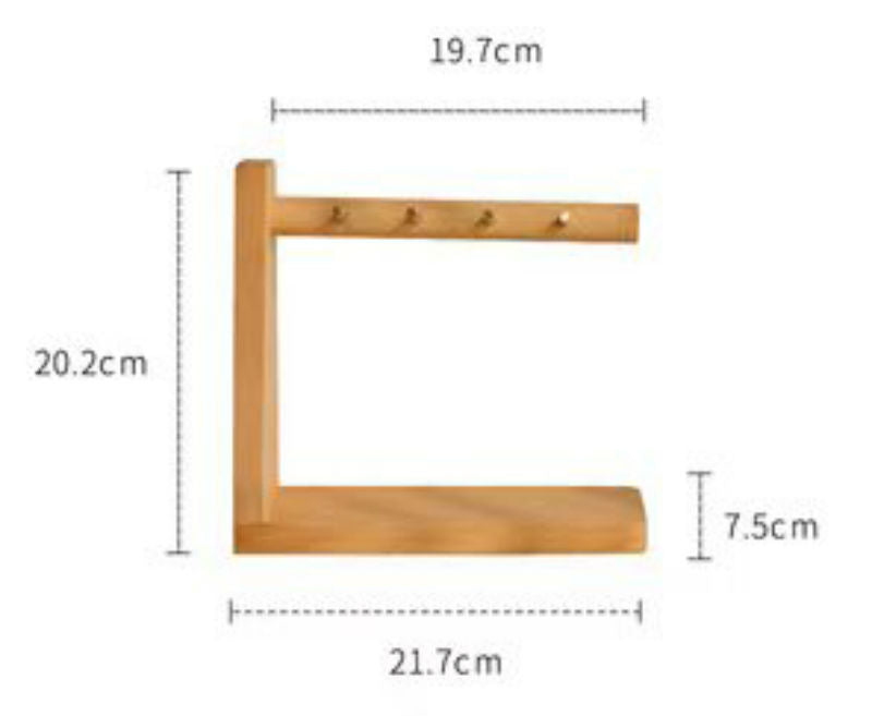 Wooden Key Holder with Hooks and Storage Tray - Befez