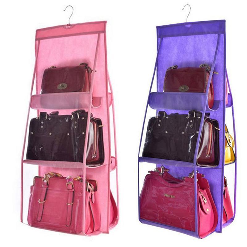 Befez | Overdoor Handbag Holder 6 Pocket Clear Closet Organizer