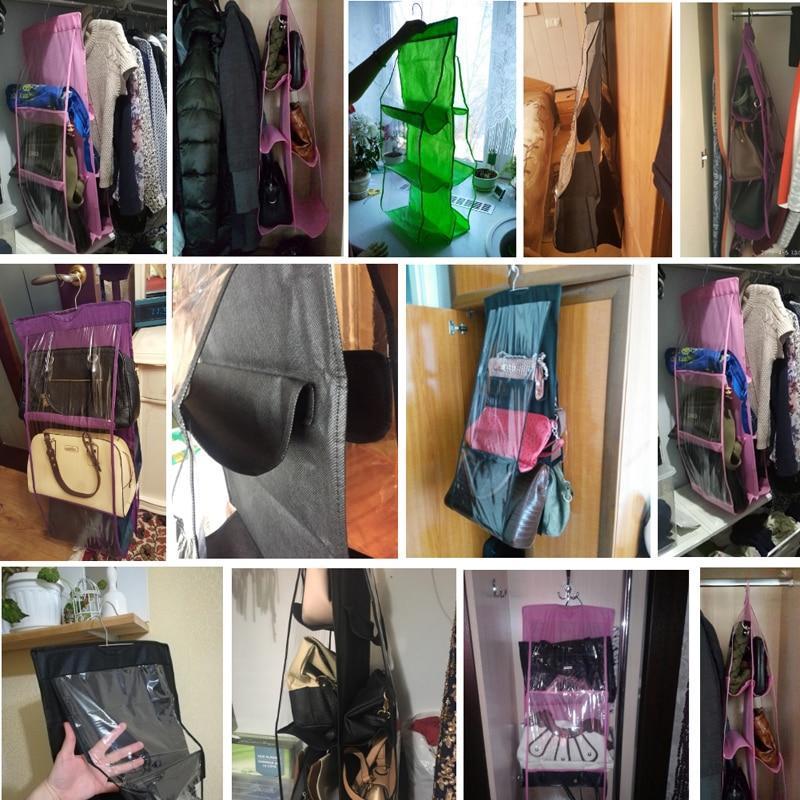 Befez | Overdoor Handbag Holder 6 Pocket Clear Closet Organizer