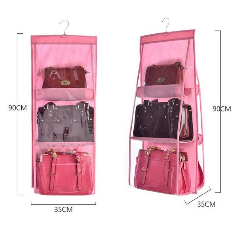 Befez | Overdoor Handbag Holder 6 Pocket Clear Closet Organizer