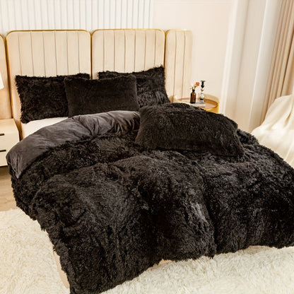 Cozy Soft Plush Duvet Cover Set with Zipper