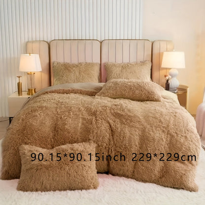 Soft Plush Duvet Cover Set for Cozy Bedding