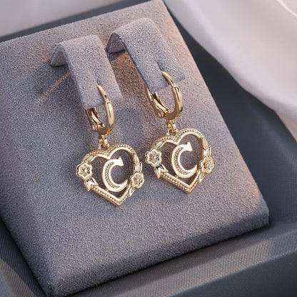Delicate Monogram Heart Huggie Earrings