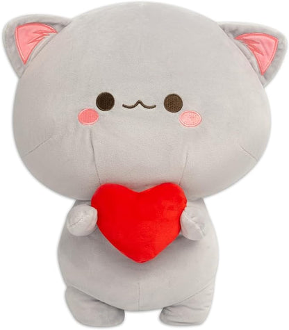 Cuddly Plush Cat Toy with Heart