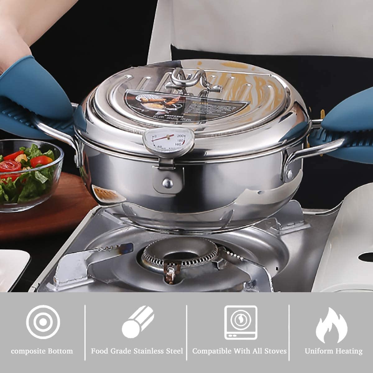 Accurate Digital Electric Deep Fryer with Thermostat