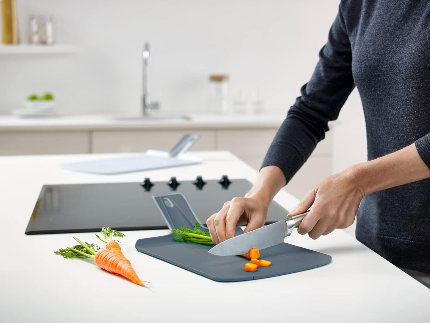 Compact Folding Chopping Board with Easy Cut Surface