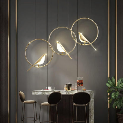 Colorful Bird Shaped LED Pendant Lamp