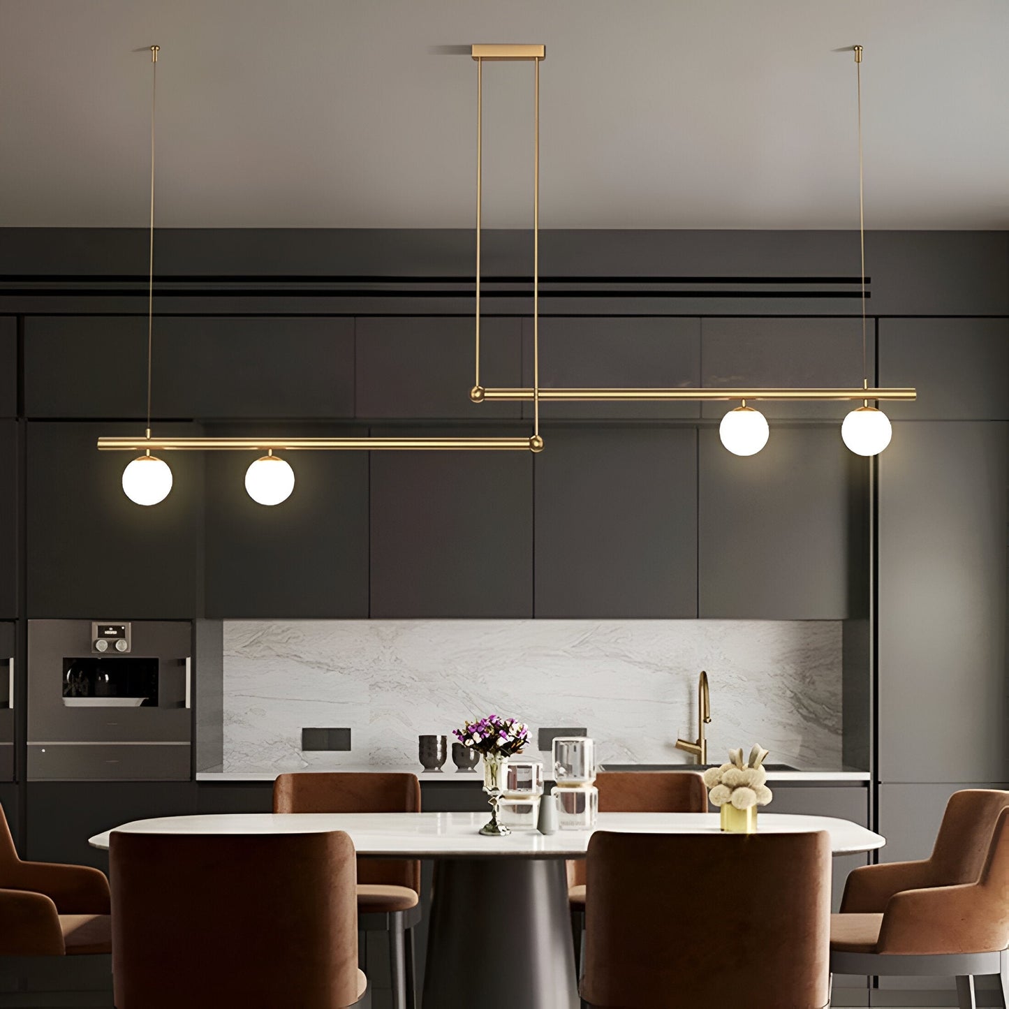 Modern Glass Linear Pendant Light