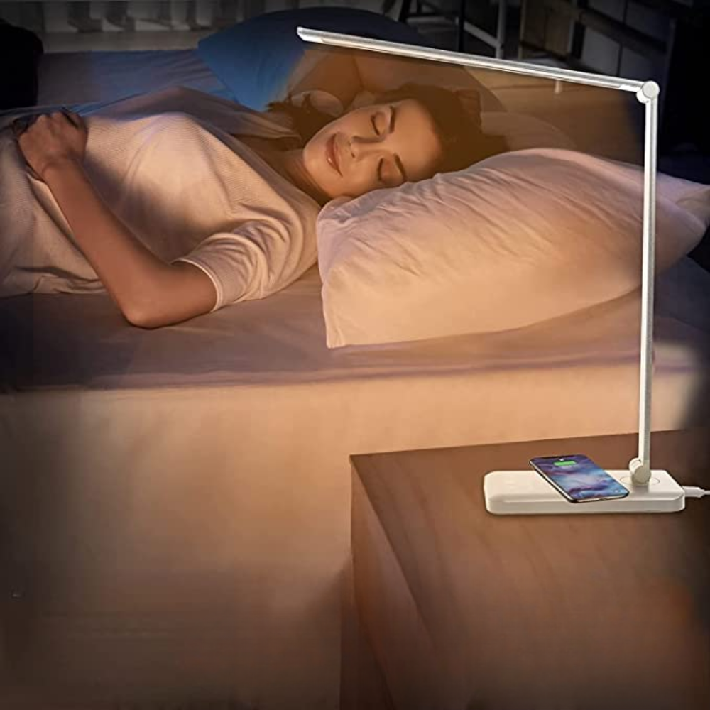 Compact LED Office Lamp with USB Port and 5 Bright Modes