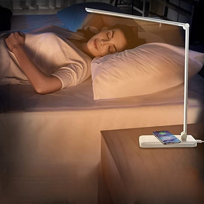 Compact LED Office Lamp with USB Port and 5 Bright Modes