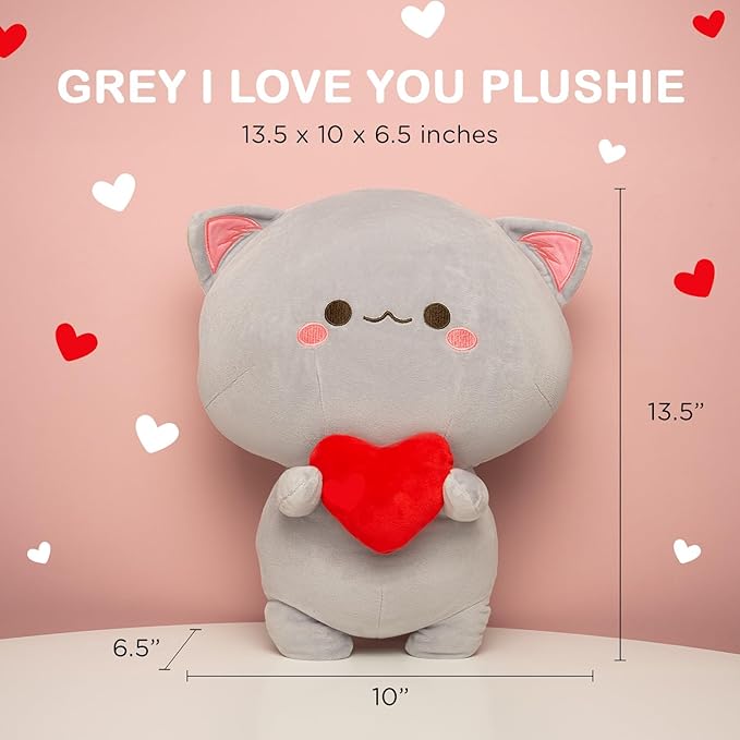 Cuddly Plush Cat Toy with Heart