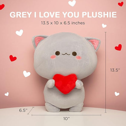 Cuddly Plush Cat Toy with Heart